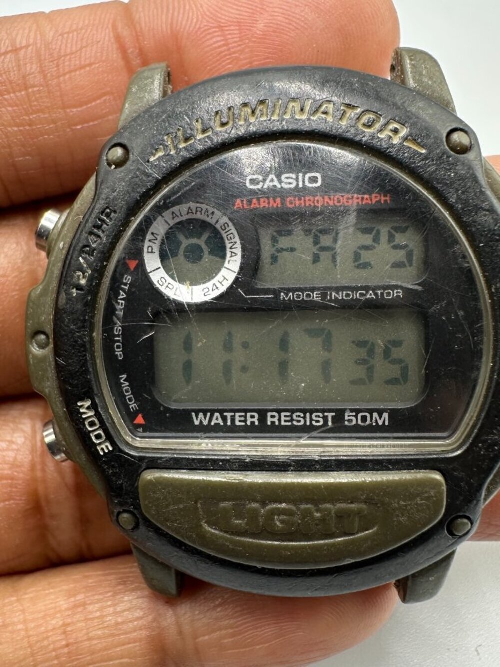3/$30 Casio Illuminator Digital Watch Men Black  Case Only No Band New Battery